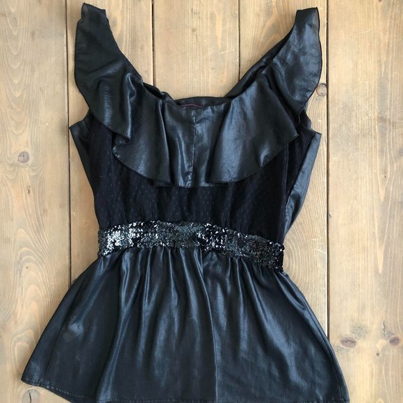 Black Feminine Dressy Smart Set Top | Size S - Picture 10 of 13